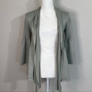 Look At Me Open Gray Bell Sleeve Waterfall Cardigan